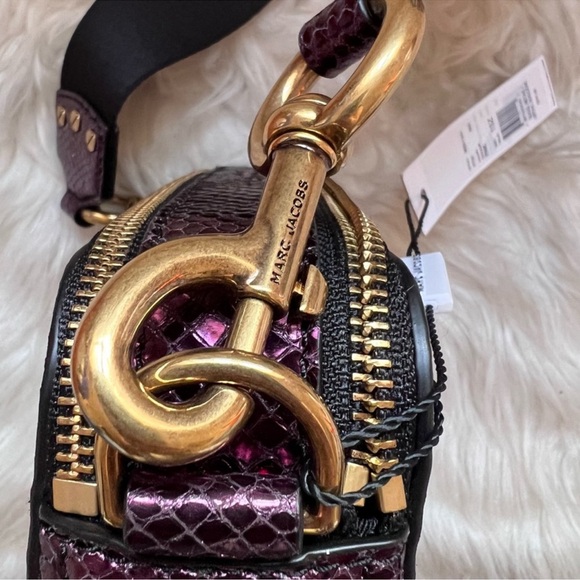 New! Rare MARC JACOBS The Snapshot Snakeskin Effect Leather Crossbody Camera Bag - Picture 8 of 11